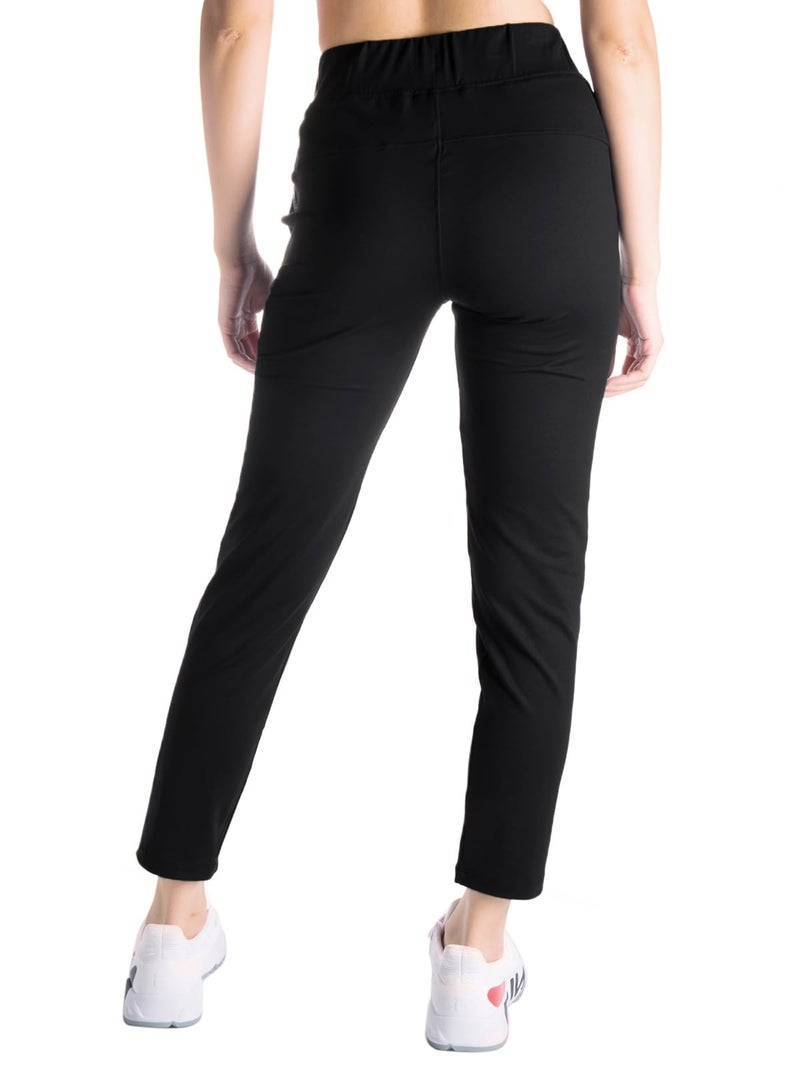 Yogipace Petite Women's 7/8 On The Go Pants, Drawstring Casual Lounge Joggers, Everyday Travel Pants,Black,24",Size XXL - Image 2